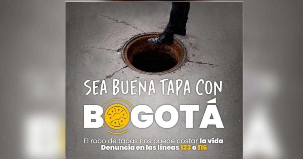Líneas para reportar ausencia de una tapa de alcantarillado en Bogotá