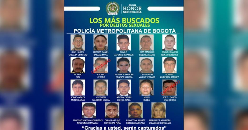 Cartel delitos sexuales Bogotá.