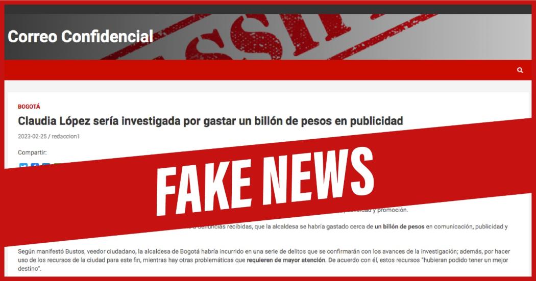 Fake News: Alcaldía no ha invertido un billón de pesos en publicidad