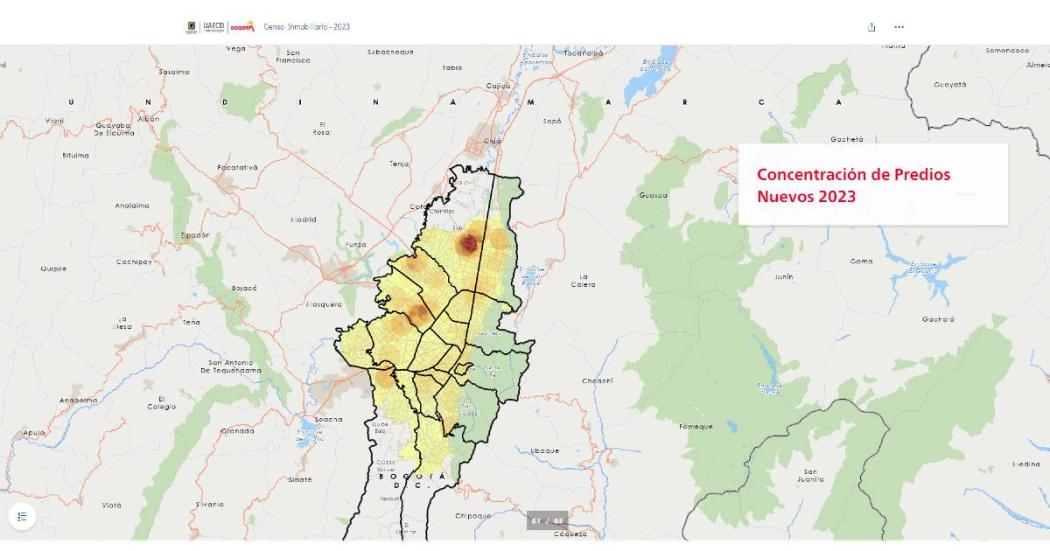 Mapa virtual de consulta del nuevo censo inmobiliario de Bogotá 2023