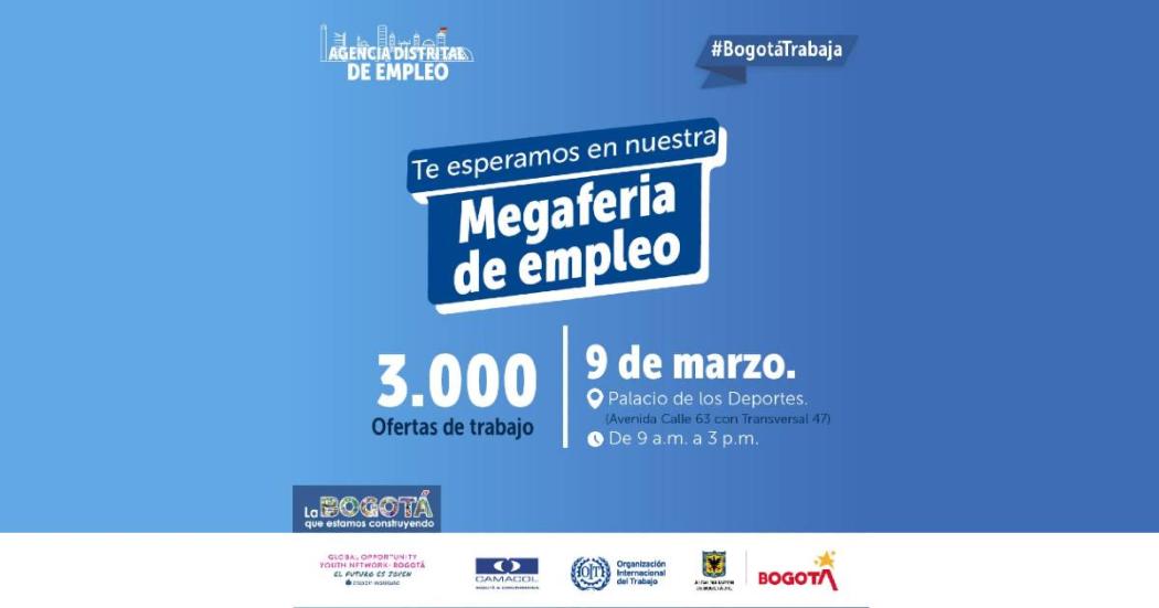 Megaferia de empleo en Bogotá este 9 de marzo con más de 3 mil puestos