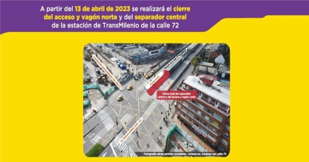 Novedades en estación de TransMilenio de calle 72 por obras del Metro