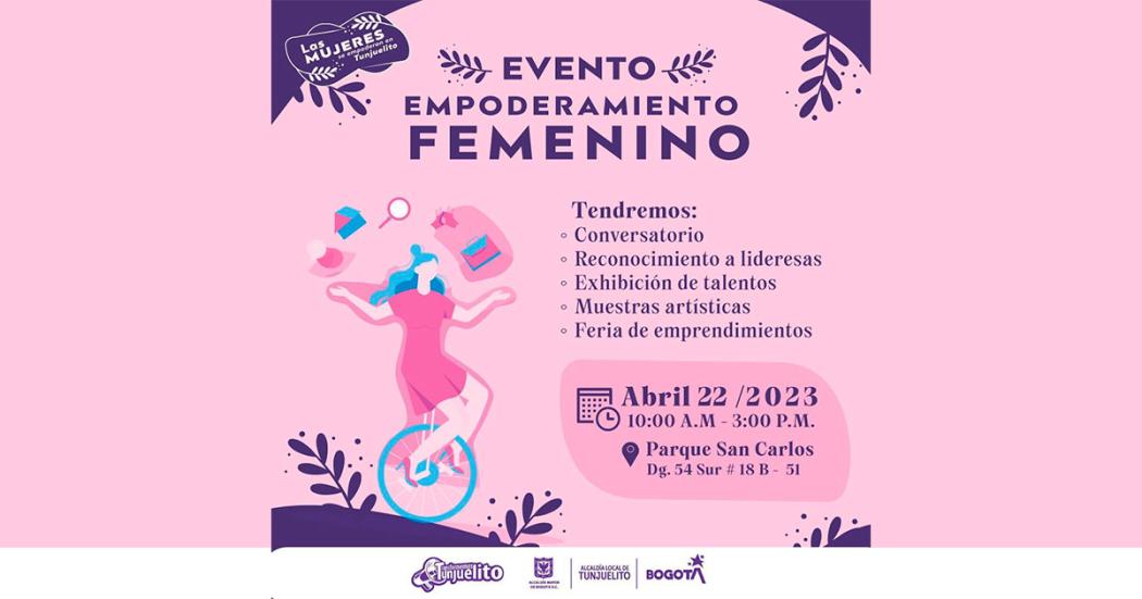 Arte, diálogo y más en feria Empoderamiento Femenino ¡22 de abril!