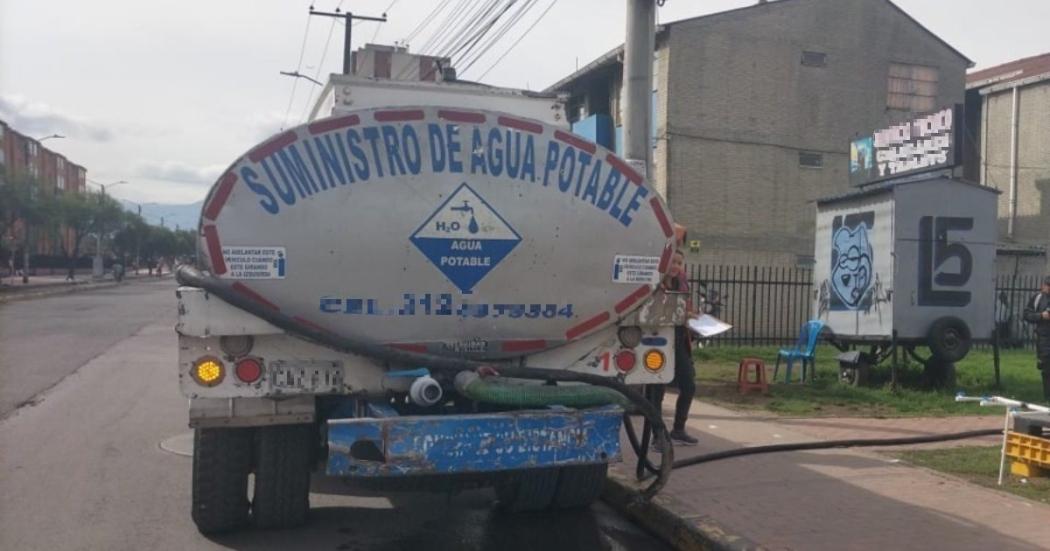 Acueducto dispone de carrotanques por obra que adelanta en Bogotá 
