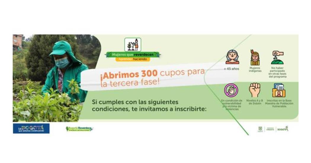 Sec. Ambiente abre 300 nuevos cupos para Mujeres que Reverdecen 2023