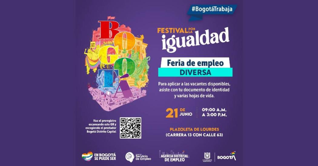 Ofertas de empleo en Bogotá: Feria Diversa de Empleo, 21 de junio 2023