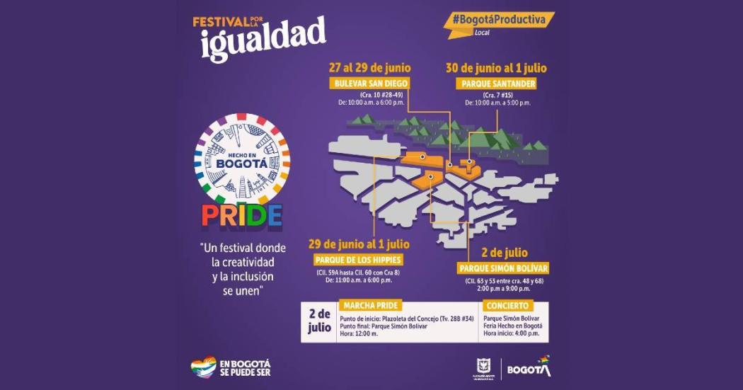 Feria Hecho en Bogotá Pride: 27 al 2 de junio en varios puntos Bogotá 