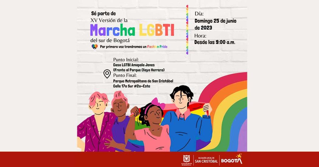 Así será el recorrido de la Marcha LGBTI del sur de Bogotá ¡Junio 25!