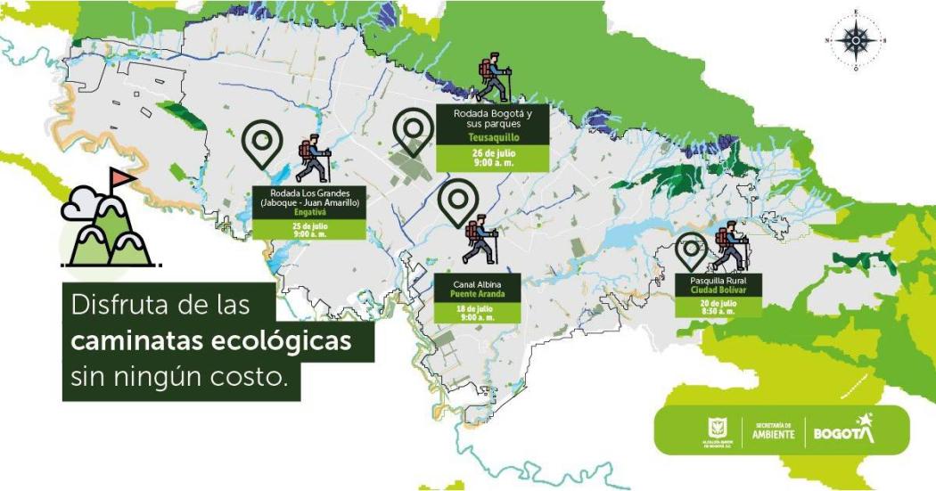 Programación de caminatas ecológicas en Bogotá para julio de 2023 