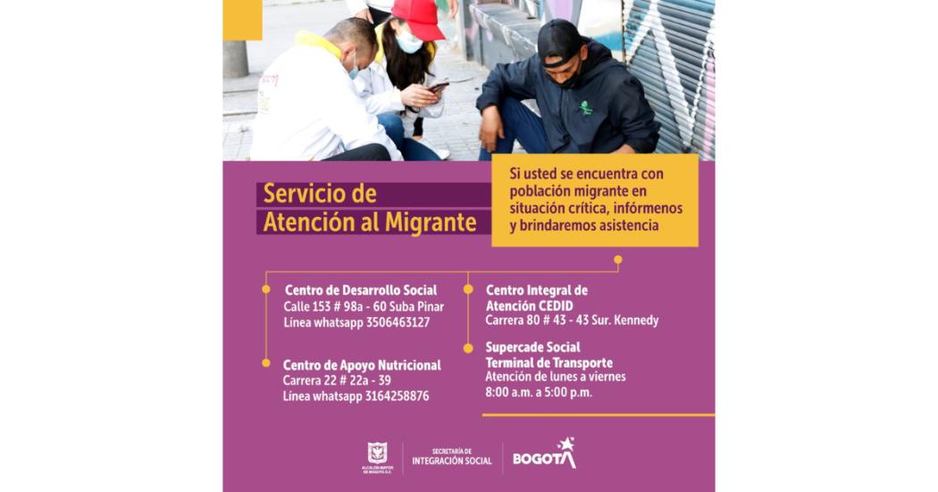 servicio atención al migrante Bogotá