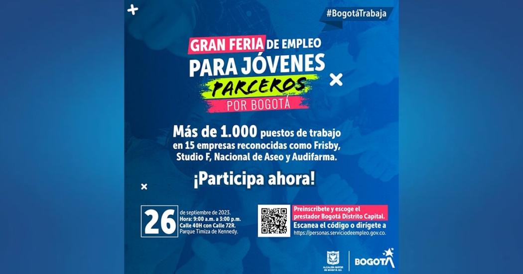 Asiste a la gran feria de empleo para jóvenes parceros por Bogotá ¡Agéndate!