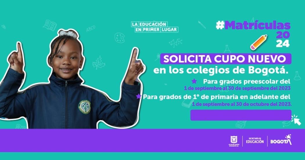 Solicitud de cupos escolares en colegios oficiales de Bogotá para 2024
