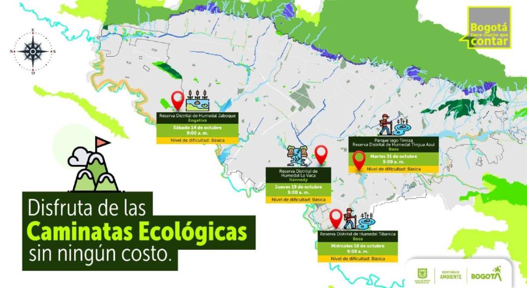 Cómo inscribirse a caminatas ecológicas en Bogotá en octubre de 2023
