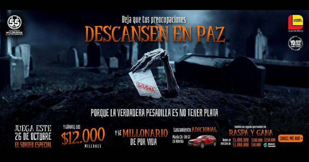 Sorteo de Lotería de Bogotá por $16.000 millones de pesos 26 octubre