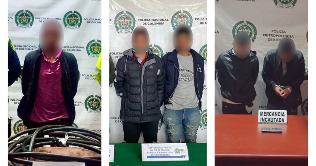 Cinco hombres capturados por hurto y tráfico de estupefacientes en Bogotá