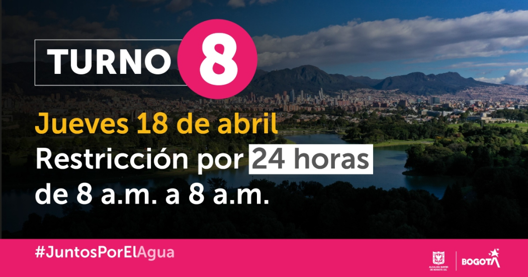 Localidades y barrios con racionamiento de agua en Bogotá 18 de abril 