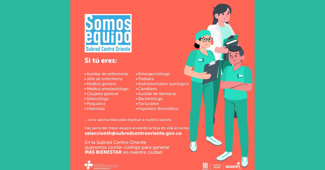 Subred Centro Oriente abre convocatoria para talentos en Bogotá 