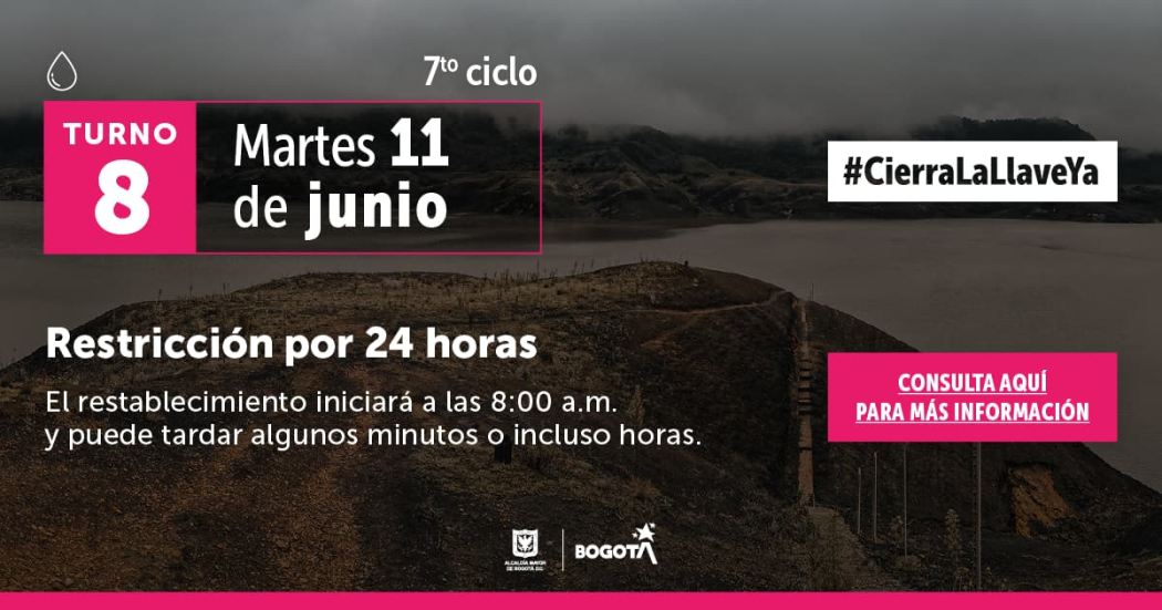 Barrios con racionamiento de agua en Bogotá para el 11 de junio 2024 