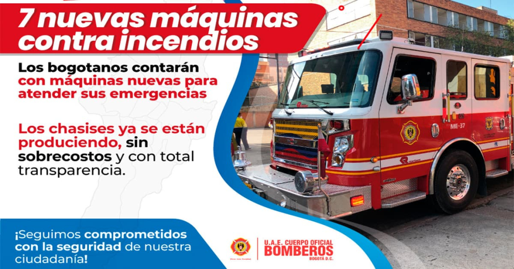 Bogotá contará con 7 nuevas máquinas de bomberos para seguir salvando vidas 