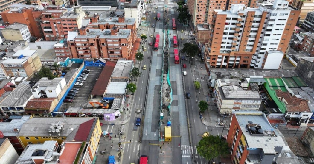 Segunda fase constructiva del viaducto del Metro de Bogotá en Marly