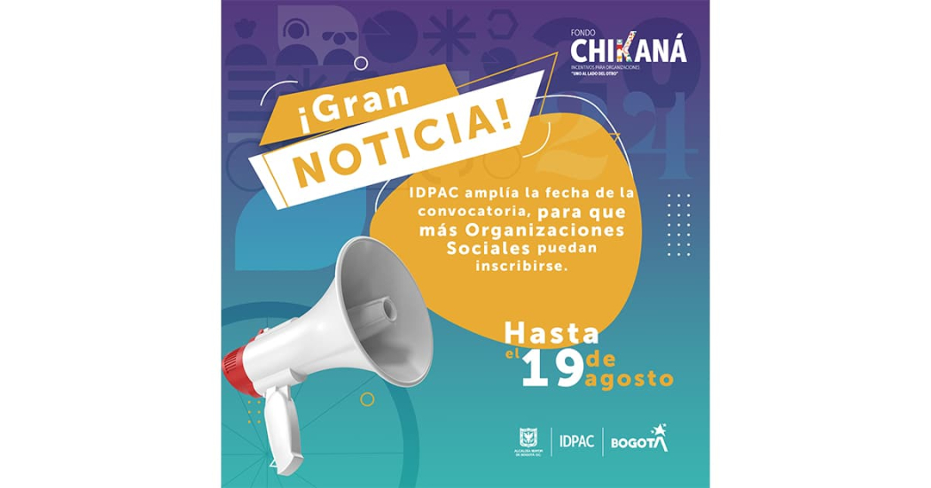 Organizaciones sociales pueden inscribirse al Fondo Chikaná hasta 19 de agosto