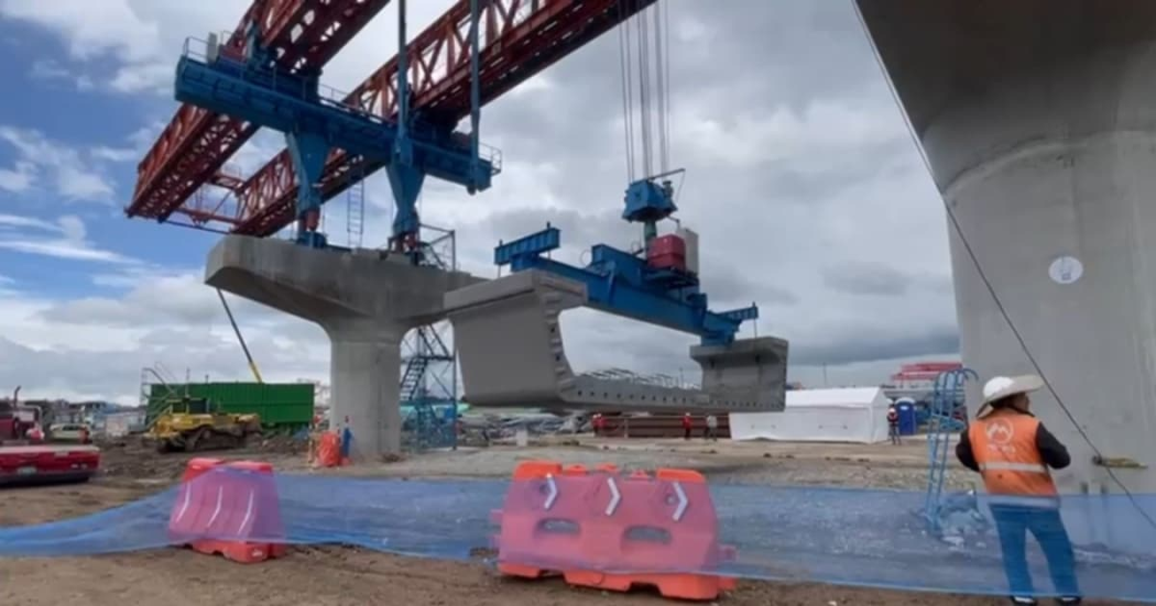 Pruebas viga lanzadora con la que construirá viaducto del Metro Bogotá