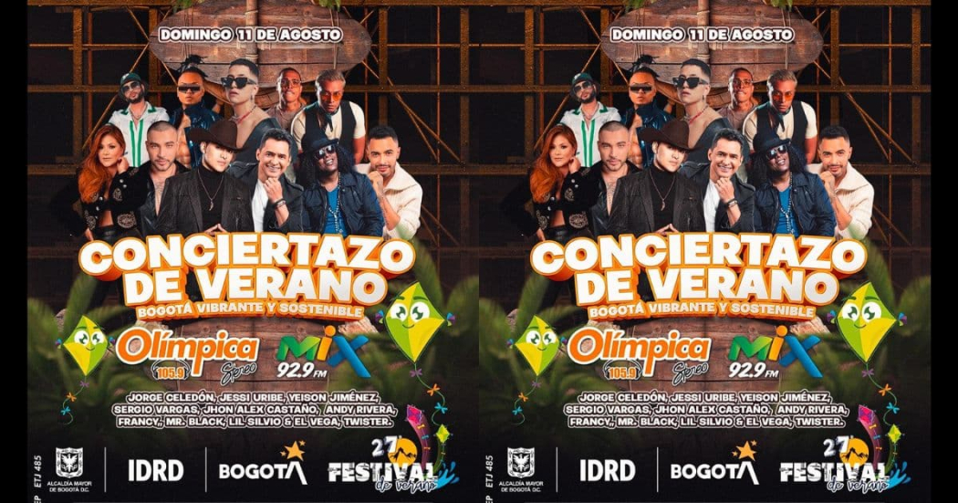 Conciertazo de Verano 2024 este 11 de agosto en Bogotá 