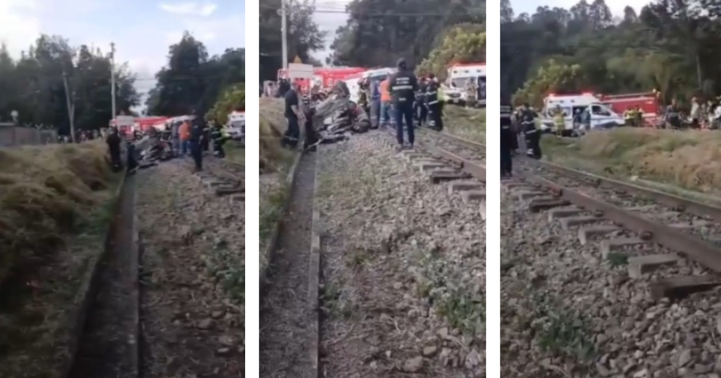 Bomberos atiende accidente en carrilera del Tren de la Sabana, norte de Bogotá