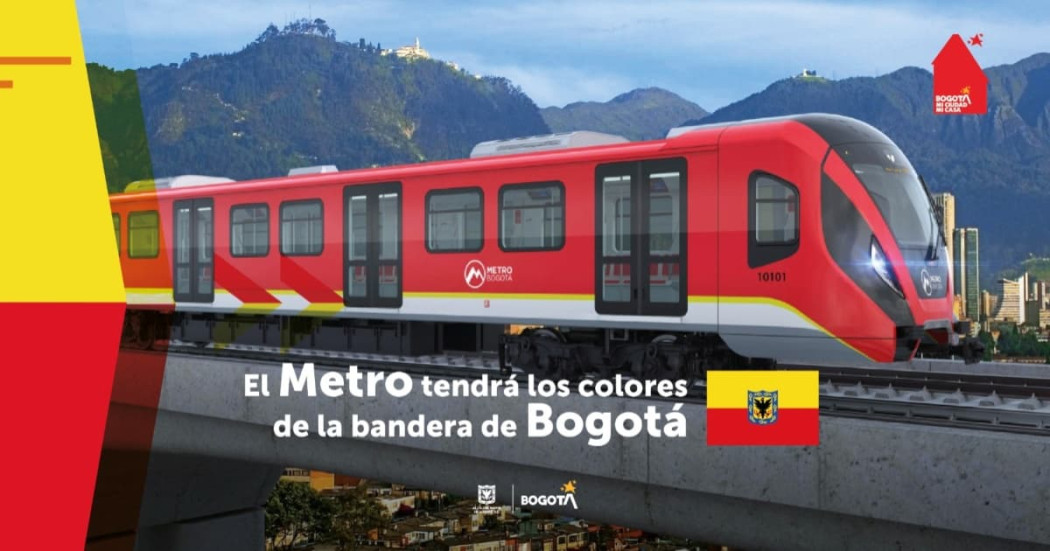 El Metro tendrá los colores de la bandera de Bogotá amarillo y rojo