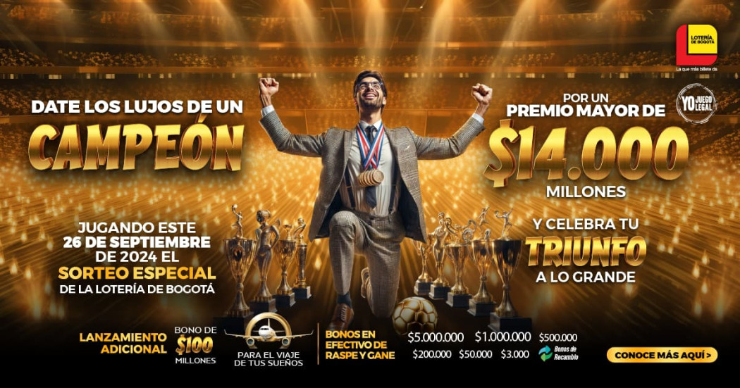 Lotería de Bogotá jueves 26 de septiembre 2024 cómo jugar y premios 