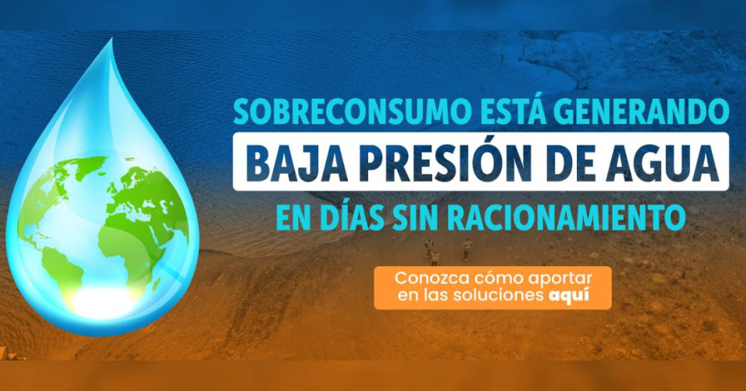 Racionamiento de agua en Bogotá sobreconsumo genera baja presión 