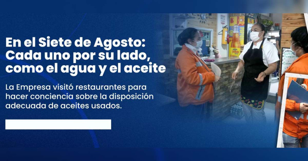 Acueducto visita restaurantes y verifica el manejo de aceites y grasas