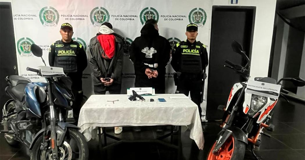 Dos capturados, celular y moto hurtada recuperados al sur de Bogotá