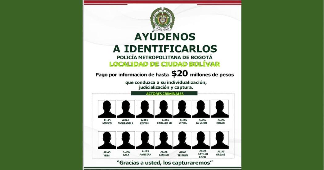 Estos son los más buscados en Ciudad Bolívar hasta 20 millones de recompensa 