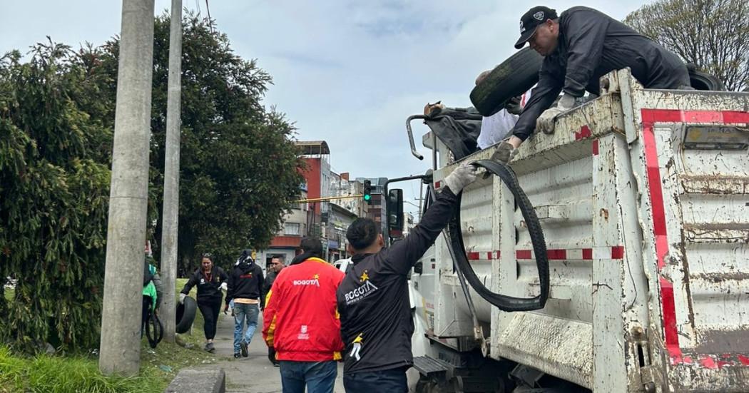 Jornada de recolección de llantas usadas Usaquén Bogotá 27 de agosto 