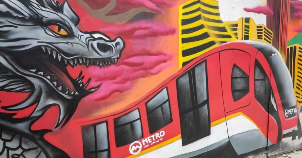 Murales artísticos embellecen las estaciones de Línea 1 Metro Bogotá