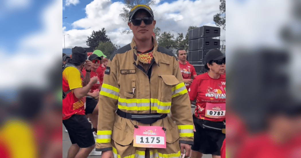 Bogotá aplaudió a un bombero que corrió los 10K del Festival de Verano