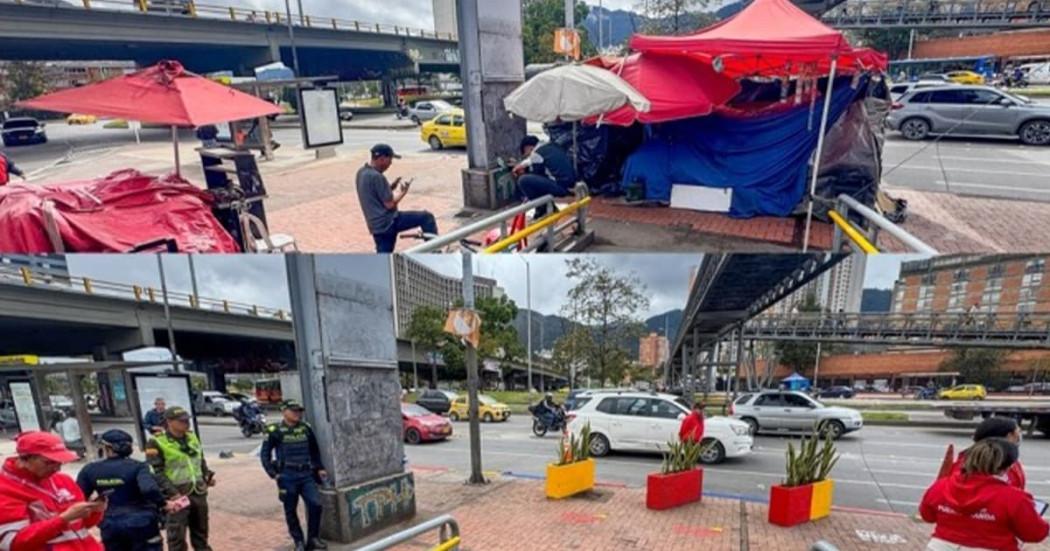 Bogotá recupera espacio público en el puente peatonal de la estación CAD