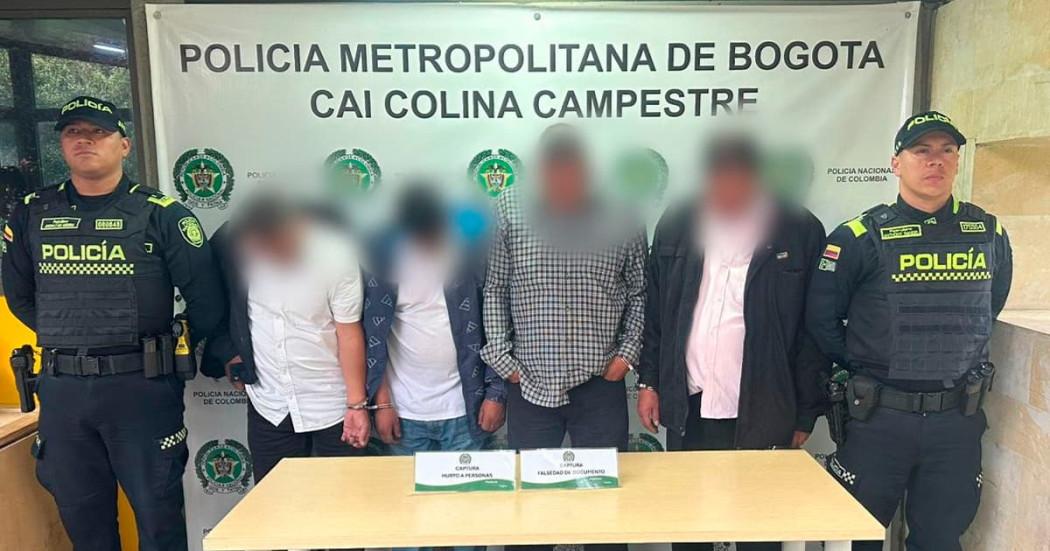 Capturados cuatro falsos policías que cometían hurtos en Bogotá 2025