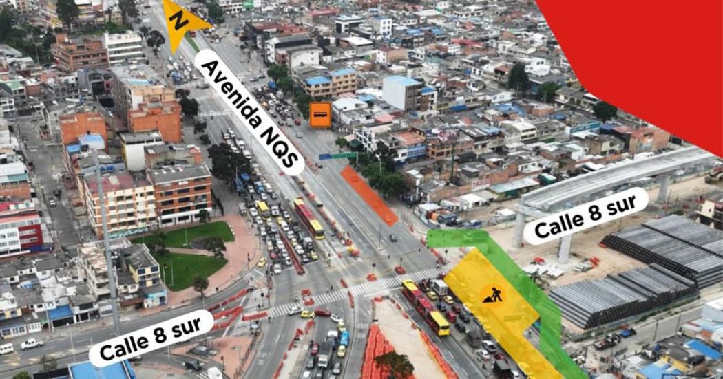 Cierre de un carril en la avenida NQS con calle Octava sur por obras del Metro 