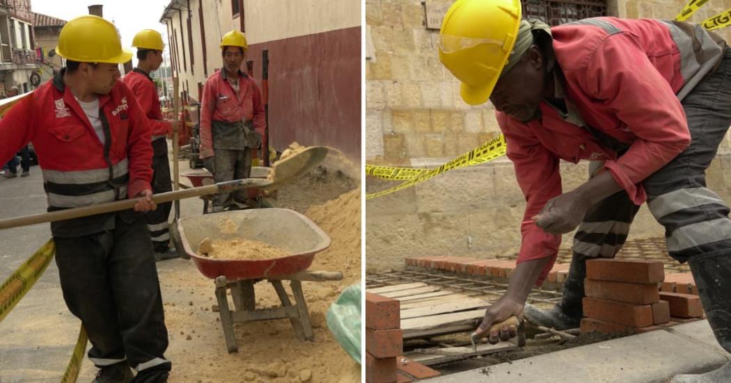 Obras en La Candelaria centro de Bogotá rehabilitación andenes 2025