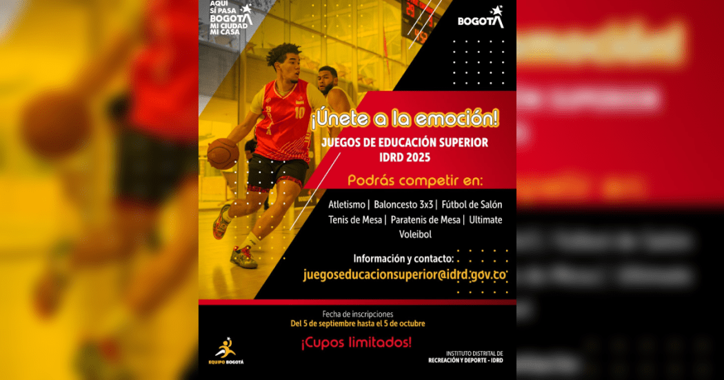 Imagen con información de los Juegos de Educación Superior 2025