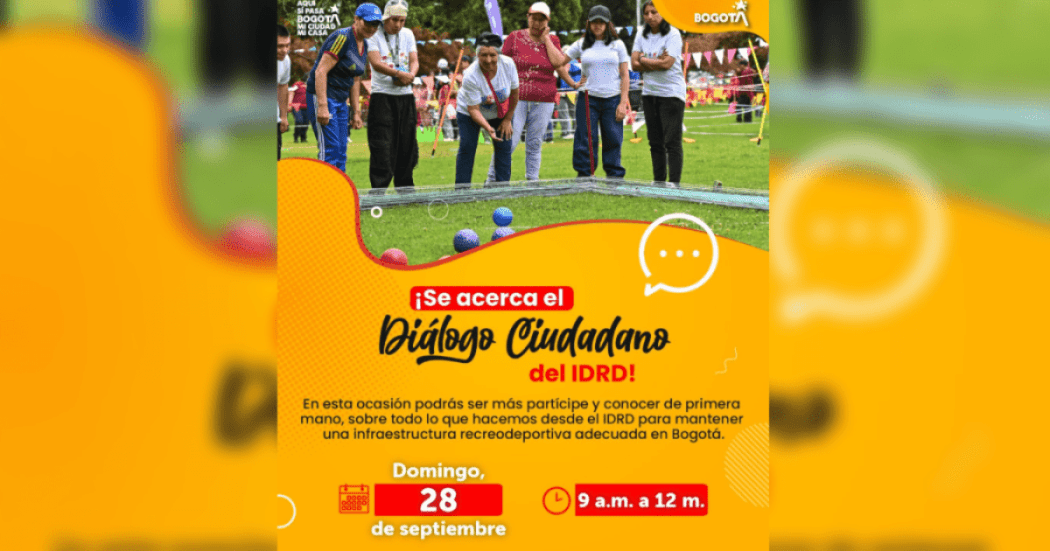 Pieza gráfica promocionando el Diálogo Ciudadano del IDRD.