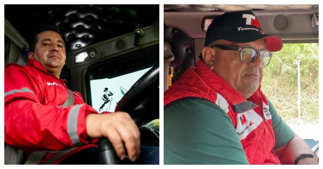 William y Daniel conductores que trasladan hacia Bogotá el Metro