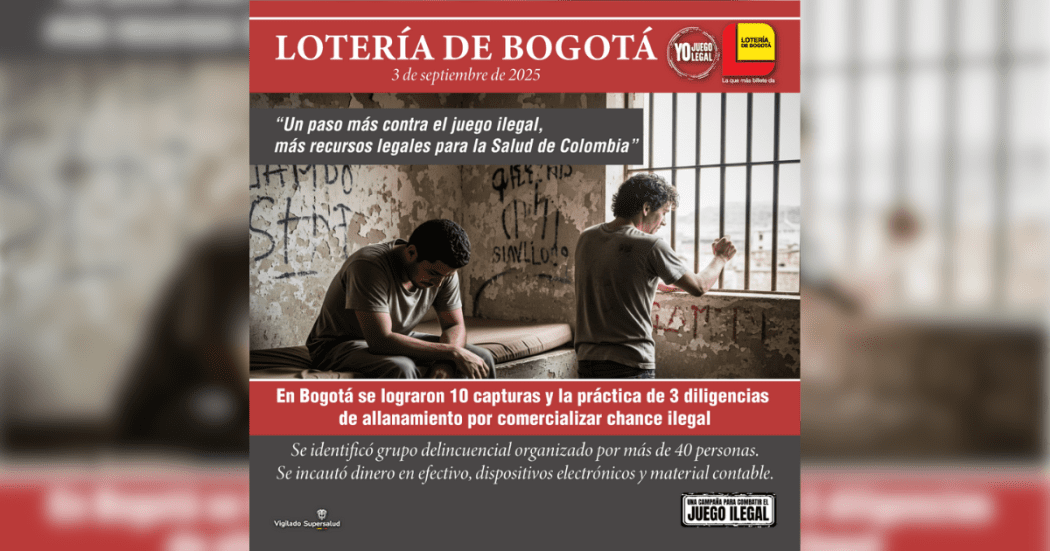 Desmantelada red de chance ilegal en operativo en Bogotá 2025 