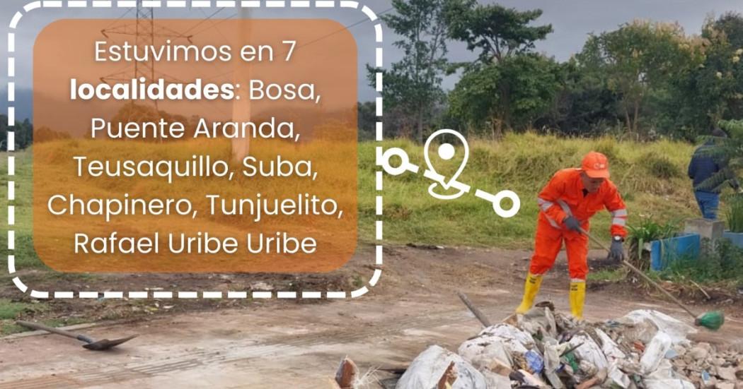 Jornadas limpieza localidades de Bogotá recolección de escombros 2025