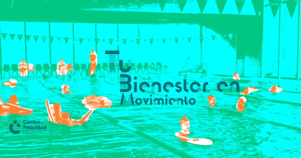 Imagen de color verde claro con personas nadando en una piscina del CEFE Chapinero.