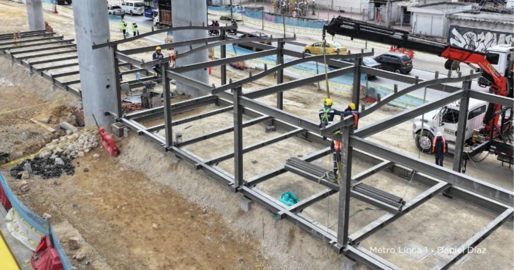 Foto de un frente de obra del Metro de Bogotá 