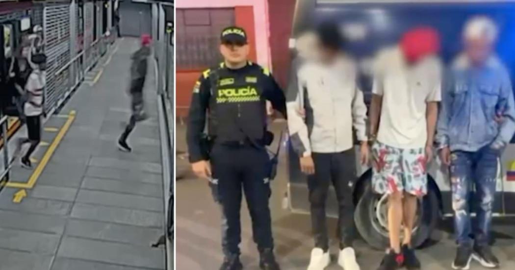 Foto de los tres capturados por la Policía de Bogotá.