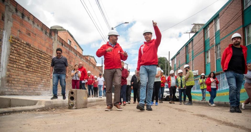 Foto de la intervención de malla vial en el sector de Mónaco en Engativá.